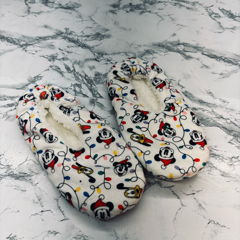 Disney White Mickey Mouse Women's Slippers